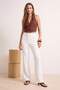 Beyaz Flare İspanyol Paça Bootcut Dokuma Pantolon TOFAW19BB0581 - 2