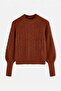 Tan Soft Textured Hair Braided Knitwear Sweater Twoaw21Kz0109 - 5