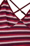 Bordo Çizgili Fitted/Vücuda Oturan V Yaka İnce Askılı Kolsuz Örme Büyük Beden Bluz TBBSS26AF00300 - 6