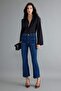 Koyu Mavi Orta Esnek Yüksek Bel Crop Flare Jeans TWOAW27JE00046 - 2