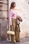 Açık Pembe 2'li Transparan Belden Oturtmalı Fitted Çift Katmanlı Örme Bluz TWOAW27BZ00126 - 2