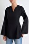 Black Fitted Linen-Look 100% Cotton Tunic Tctss26Uk00012 - 4