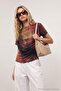 Purple-Multicolor Tie-Dye Patterned T-Shirt with Drawstring Detail Tdrss26Ts00050 - 2