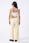 Açık Sarı Wardrobe Essentials –Gabardin Crop Wide Leg Pantolon TWOSS26PL00024 - 5