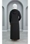 Venus Kap Box Quilted Fabric Women's Black Hooded Buttoned Cap - 4