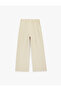 Wide-Legged Linen Trousers with Waist Tie and Pockets - 4