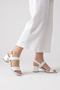 White Genuine Leather Women's High Heels Sandals Classic High Heels - 4