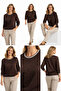 Women's Patterned Combed Cotton Blouse for Middle Ages and Above 30577 - 4