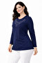 New Pattern Stone Embroidered Round Neck L Stretch Fabric Mother Combed Cotton Blouse 6670 - 2