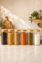 Set of 6 Vacuum Glass Jars with Bamboo Lids 1440 ml |   Large Size Food & Grain Storage Container - 2