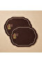 2-Piece Vintage Squirrel Embroidered Premium Duck Fabric American Tablecloth – Liquid Repellent Feature