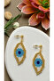 Miyuki Beads Handmade Gold Eye Earrings - 2