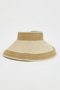 Women's Cream Striped Detail Straw Hat |   Wide Brim Summer Model - 5