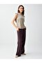 Acı Kahve Normal Waist Regular Leg Pocket Detail Long Trousers - 4
