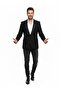 Men's Black Stone Detailed Satin Collar Blazer Jacket – Special Design Stylish Groom Suit & Evening Combination - 3