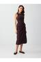 Bitter Brown Regular Waist Accessory Detailed Knitted Midi Skirt - 2