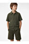 Piqué Fabric Waistband Tie-Detail Pocketed Shorts
