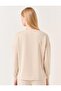 Beige Long Sleeve Oversize Crew Neck Sweatshirt - 6