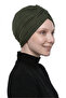 Crossed Combed Cotton Lined Khaki Ready-Made Turban Hijab Pool Cap Suitable for Medical Use - 4