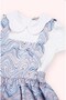 Baby Girl Set with Wave Patterned Gilet and Short-Sleeved T-Shirt, 0-5 Years Old, Blue - 4