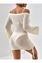 Knitted Cotton Long Sleeve Pareo Beach Dress Kimono Kaftan - 6