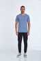 Sausage Collar Flamed Single Jersey Cotton Gray T-Shirt - 2