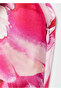 Asymmetrical Satin Dress with Floral Print - 5