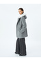 Zippered Faux Fur Detailed Hooded Cashmere Coat with Pockets
