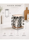 12-Piece Stainless Steel Glass Spice Rack with Wooden Lid and Metal Rotating Stand Set of 12 - 2