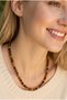 Tiger Eye Natural Stone Necklace (Power, Courage and Money) 6 Mm