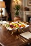 Luxury Gold Porcelain Plate with Feet and Handles, Square & Serving Tray, Footed Serving Plate Tray - 2