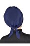 Gathered Front and Back Tie Ready Bonnet Navy Blue Color - 5