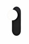 2Nd Set Ellipse Metal Sconce with Globe White Glass - 1 Piece White 🌸 1 Black Concept Product - - 5