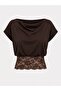 Women's Sandy Fabric Lace Detailed Off-Shoulder Blouse 205