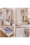 Portable Wardrobe Storage Cabinet with 3 Drawers, Hanging Closet Organizer with Curtains - 2