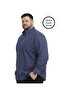 Men's Large Size Dark Navy Blue Long Sleeve Shirt 3Xl-4Xl-5Xl-6Xl - 2