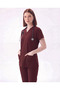 Classic - Faux Sleeve Burgundy Women's Lycra Uniform Set with Extra Pockets - 4
