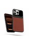 Apple iPhone 13 Pro Compatible Case Lens Leather Case Brown - 2