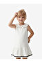 Ruffled Bow Detailed Sleeveless Baby Collar Dress