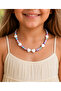 Children's White Heart Colorful Fimo Necklace Handmade Bijouterie Gift Accessory