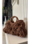 Handmade Wicker Basket with Flowers El Ca Bag (Brown 37X25Cm) - 4