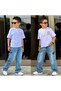 Boys' Festive - Summer Cotton T-Shirt - Sss Printed and Denim Cargo Set - 2