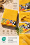 Yellow Beach Towel 100% Cotton Certified Tropical Pattern Pool Towel Superior Absorbent 75X150Cm - 3