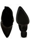 Women Studs Embellished High Ankle Boots in Black - 5