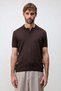 Brown Comfort Slim Polo Collar Men's Knitwear T-Shirt - 2