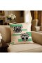 Beige Orange Mint Ethnic Mask Patterned Double-Sided Set of 4 Throw Pillow Covers 43X43 - 3