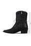 Black Leather Women's Heeled Boots 39Wb1588 - 3