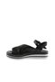 Black Leather Women's Wedge Heeled Sandals 01Ws4203 - 4