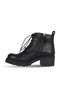 Black Leather Women's Wedge Heeled Boots 01Wd2301 - 3