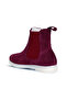 Burgundy Suede Women's Flat Boots 01Wt3300 - 4